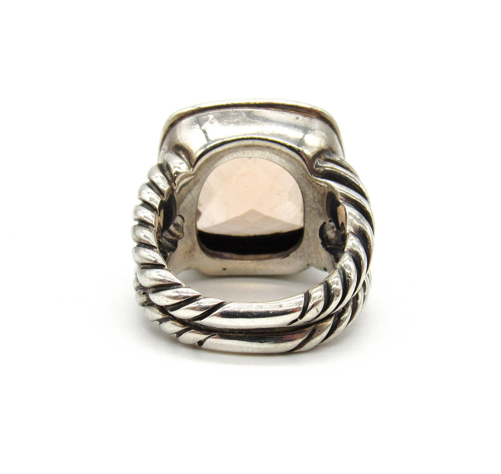 David Yurman 925 Sterling Silver Citrine Diamond Pavé albion ring size 6 17mm