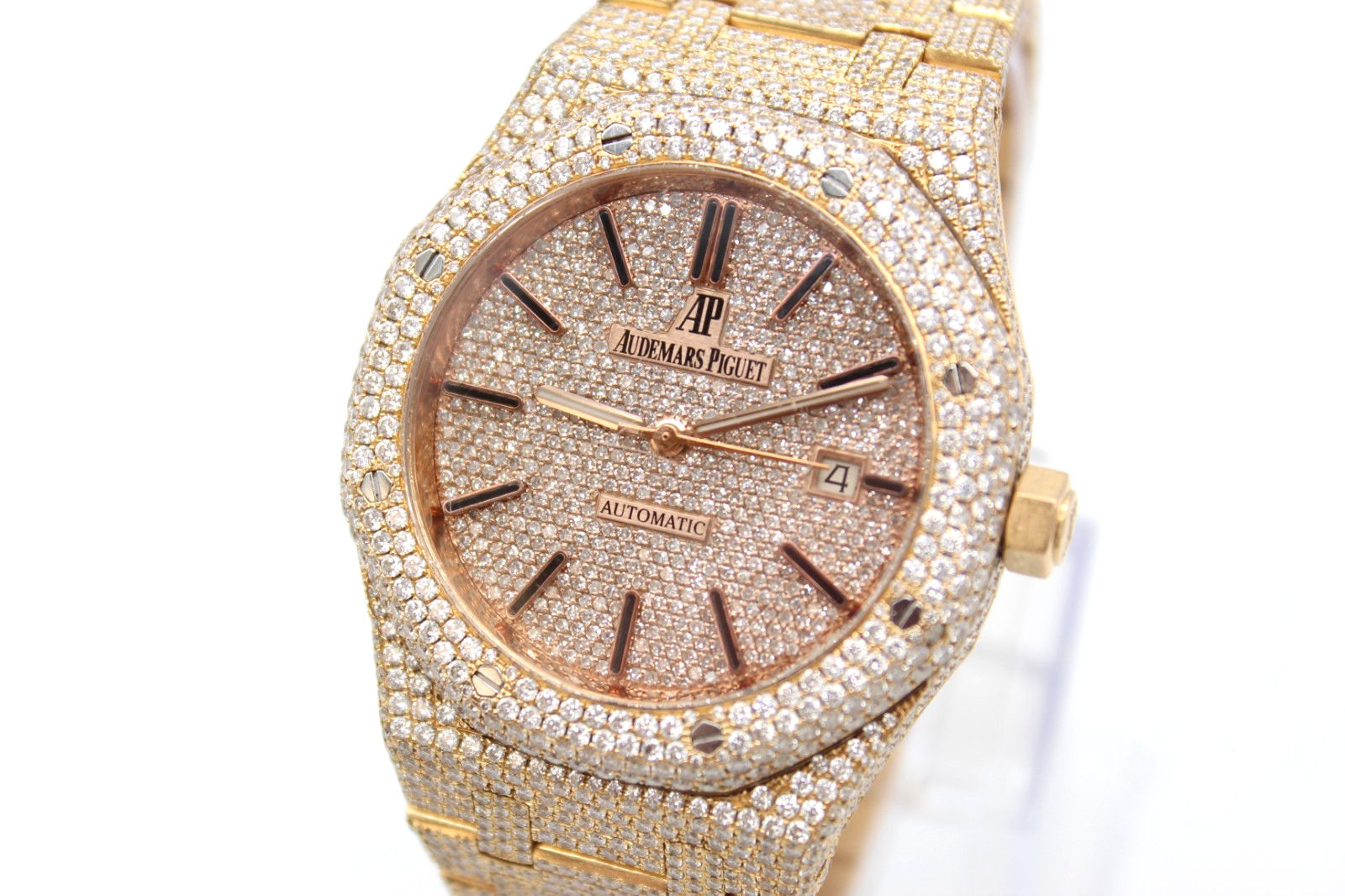 Audemars Piguet 18K Rose Gold Royal Oak 41MM Watch Diamond ICED OUT
