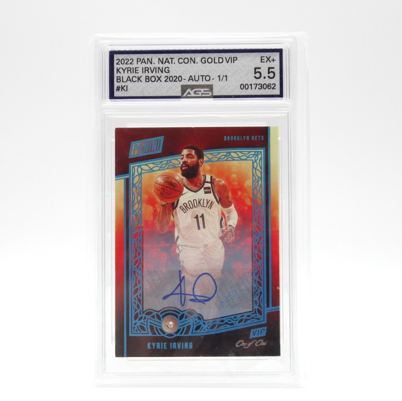 2022 Panini Nat. Convention Gold VIP Black Box Kyrie Irving Autograph AGS Card