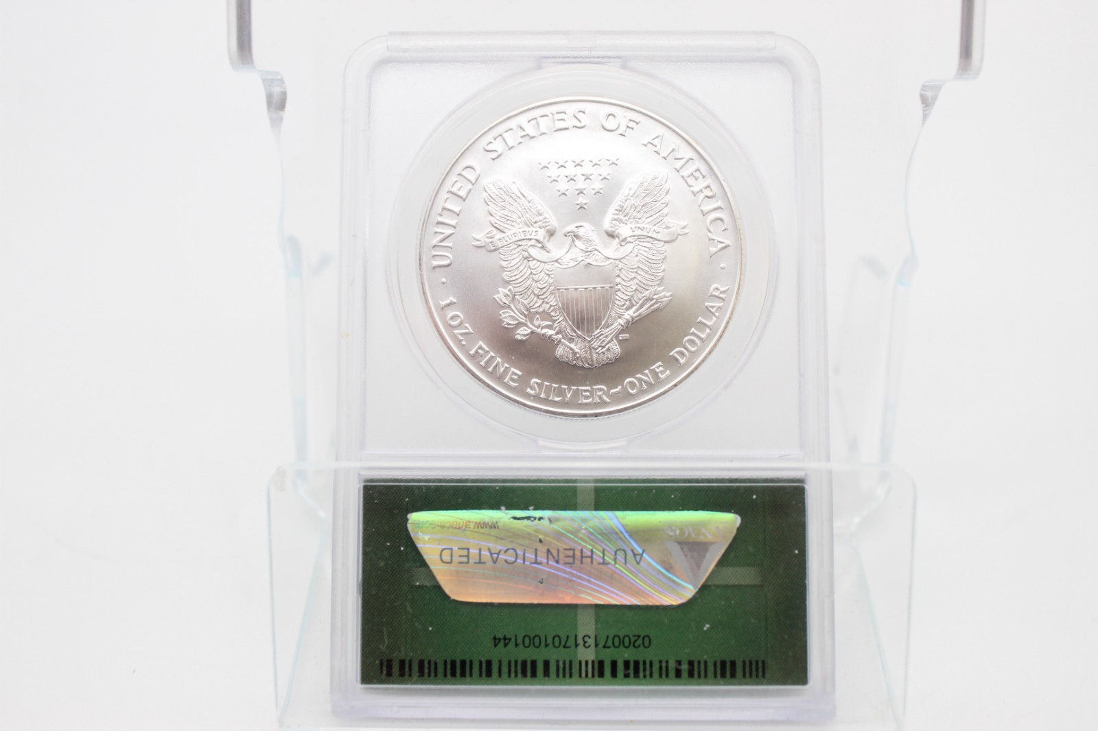 2002 $1 AMERICAN SILVER EAGLE ANACS MS69 MONSTER BOX COLLECTION GREEN LABEL