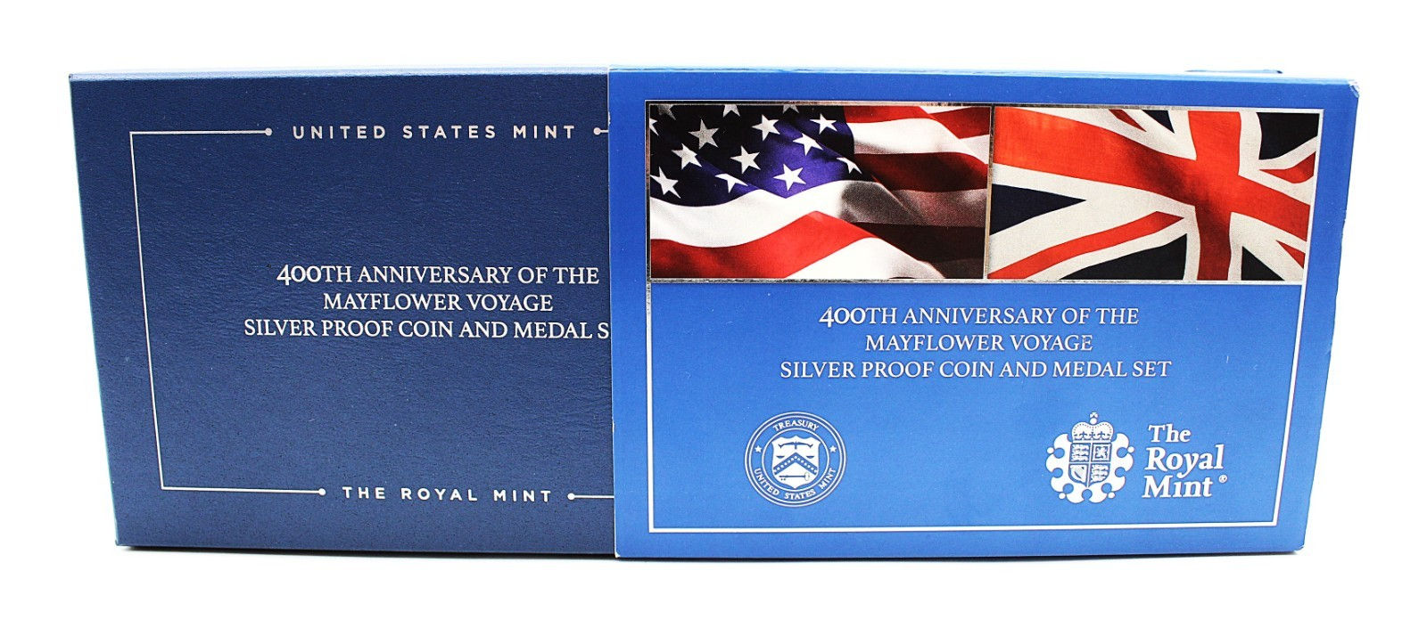 2020 UK & US 400TH ANNIVERSARY OF MAYFLOWER PROOF SILVER COIN & MEDAL OGP & COA