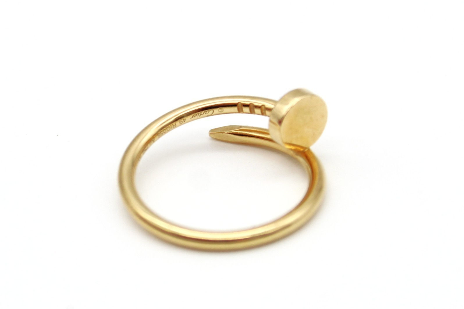Cartier Juste Un Clou Ring Small Model 18K Yellow Gold Size 49 w/Box Certificat