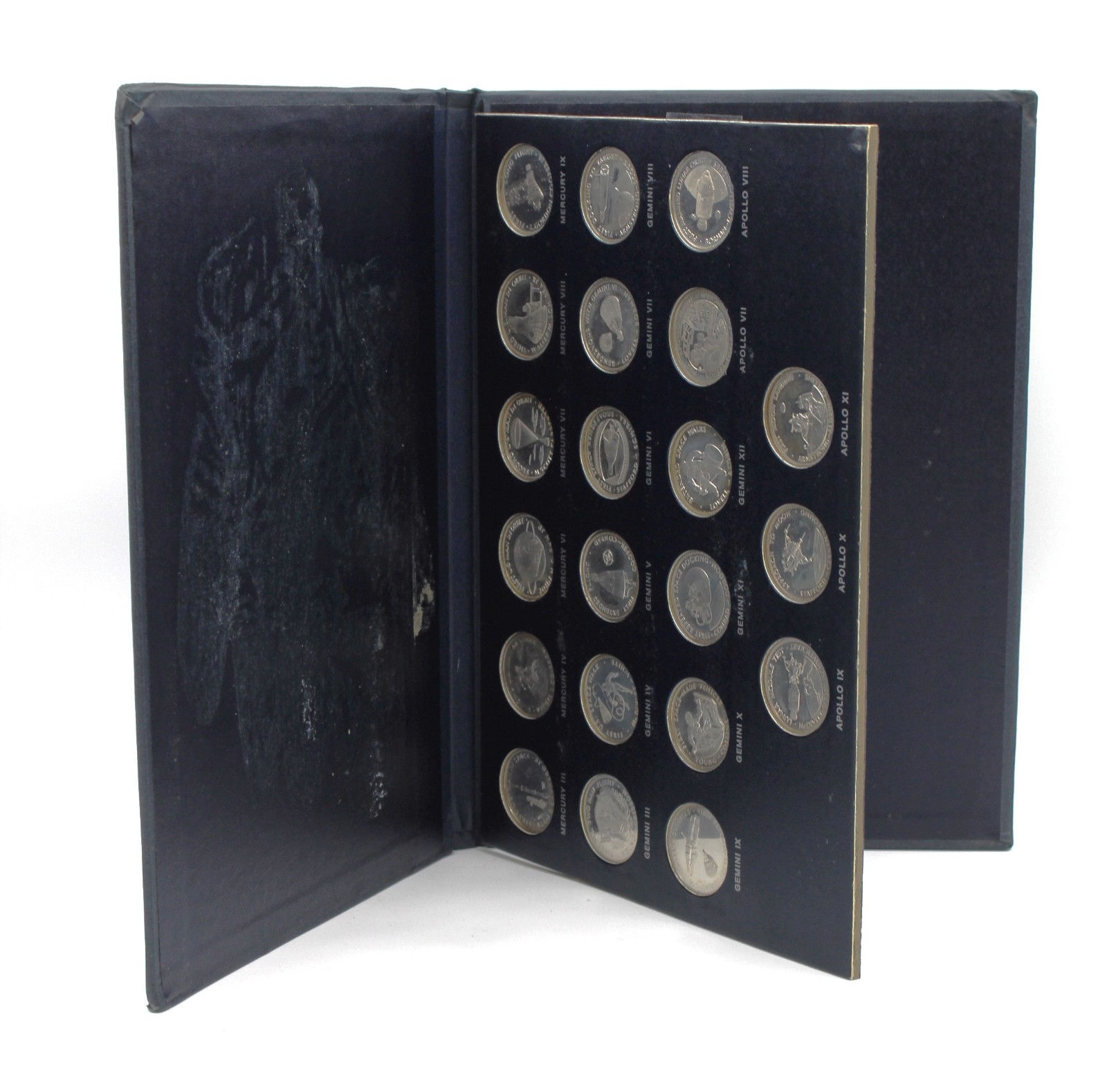 Danbury Mint Men in Space Series First Edit. Sterling Silver Proof Set 21 Medals