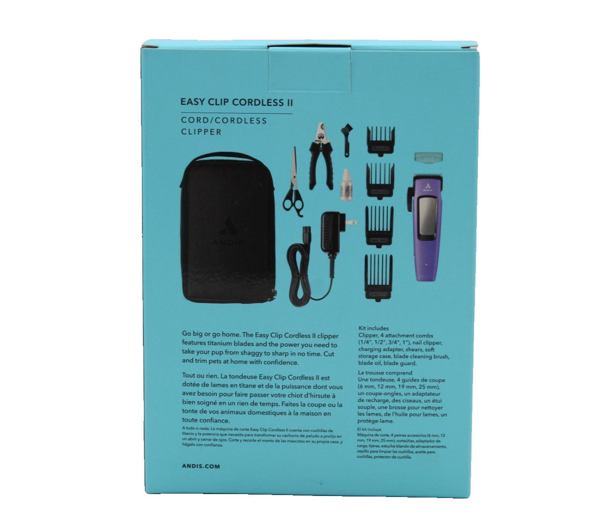 Andis Easy Clip Cordless II Pet Grooming Clipper Kit CLC-4 #561132 New Sealed
