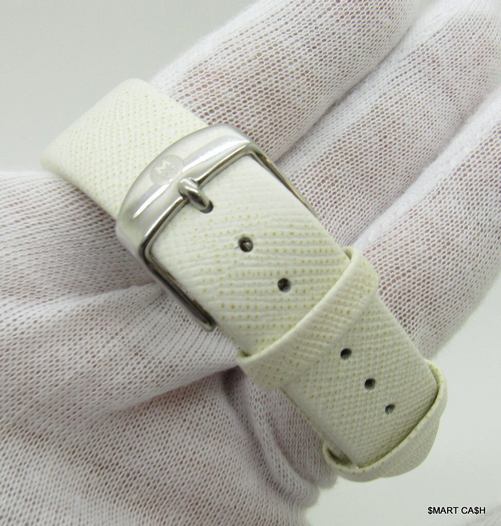 Michele CSX 71-3900 Diamond Chronograph White Dial Beige Leather-band Watch