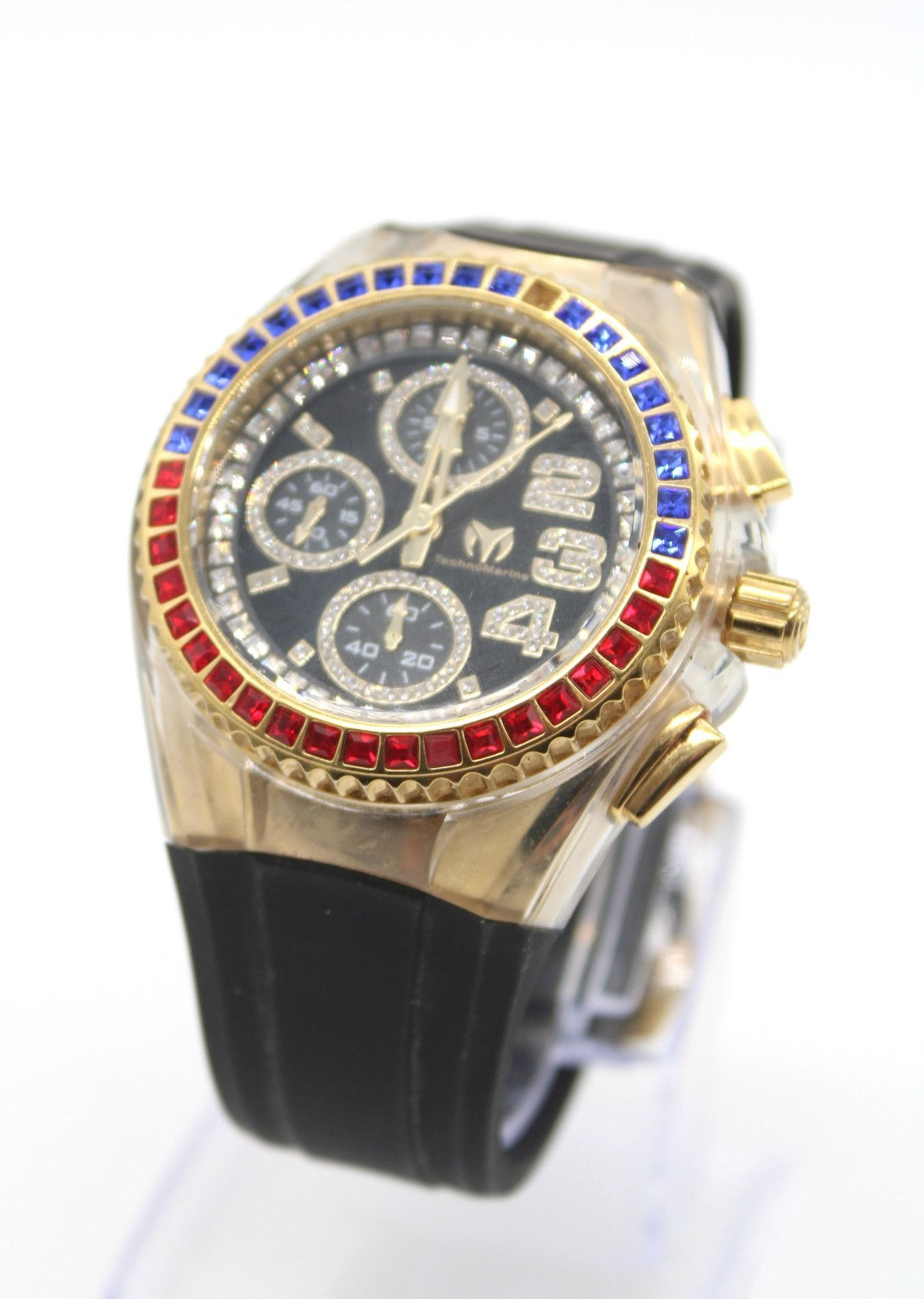 TechnoMarine TM-121047 Cruise Glitz Chronograph Black Dial Pepsi Bezel 40mm