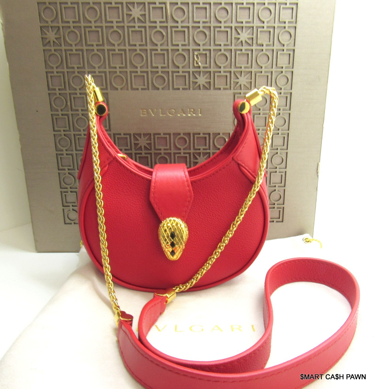 Bvlgari Serpent Ellipse Bag Pink Women’s Shoulder Bag Excellent Condition