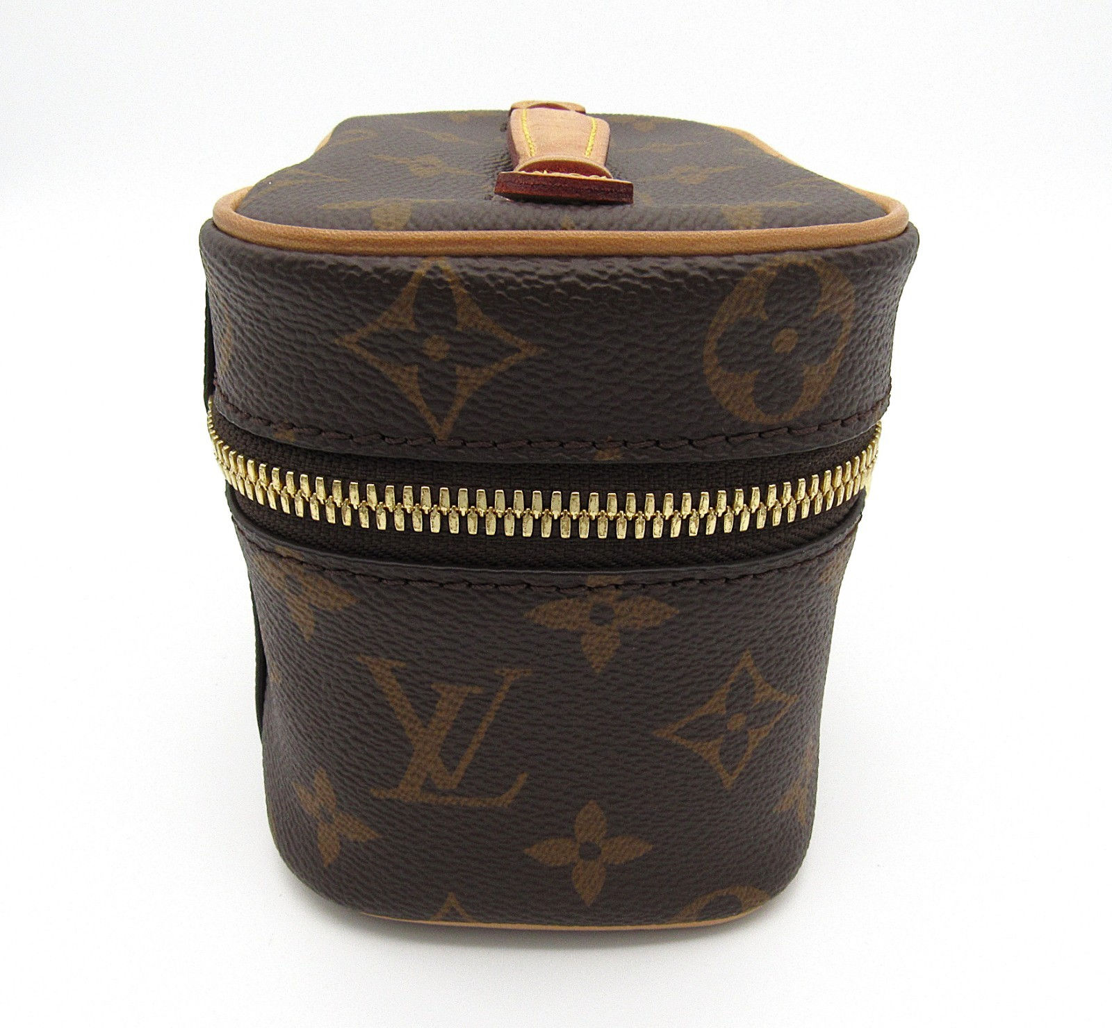 Auth LOUIS VUITTON M44936 Nice Nano Monogram Vanity Pouch Brown Hand Bag