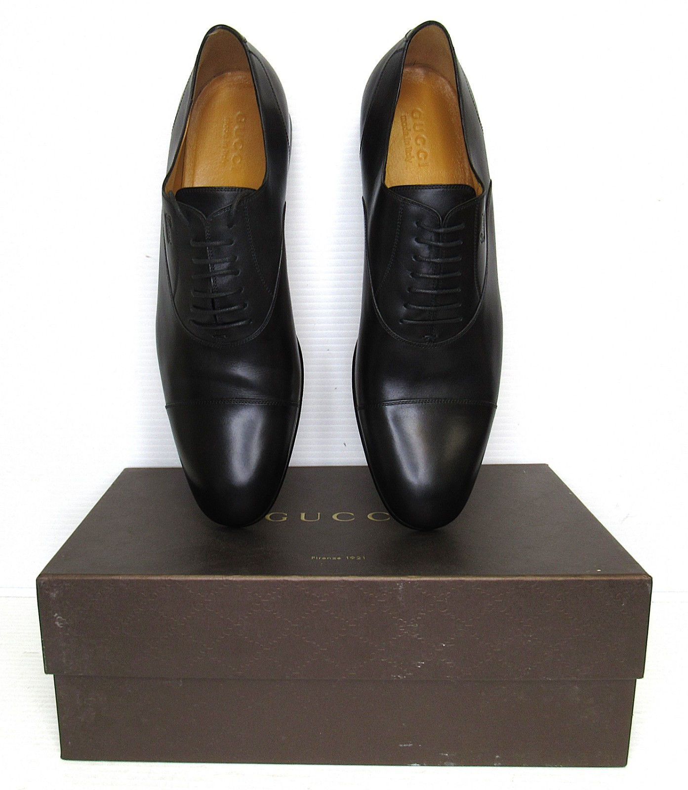 NEW Gucci Men's Betis Glamour Black 255353 Classic Dress Lace-Up Size 11.5/12 US
