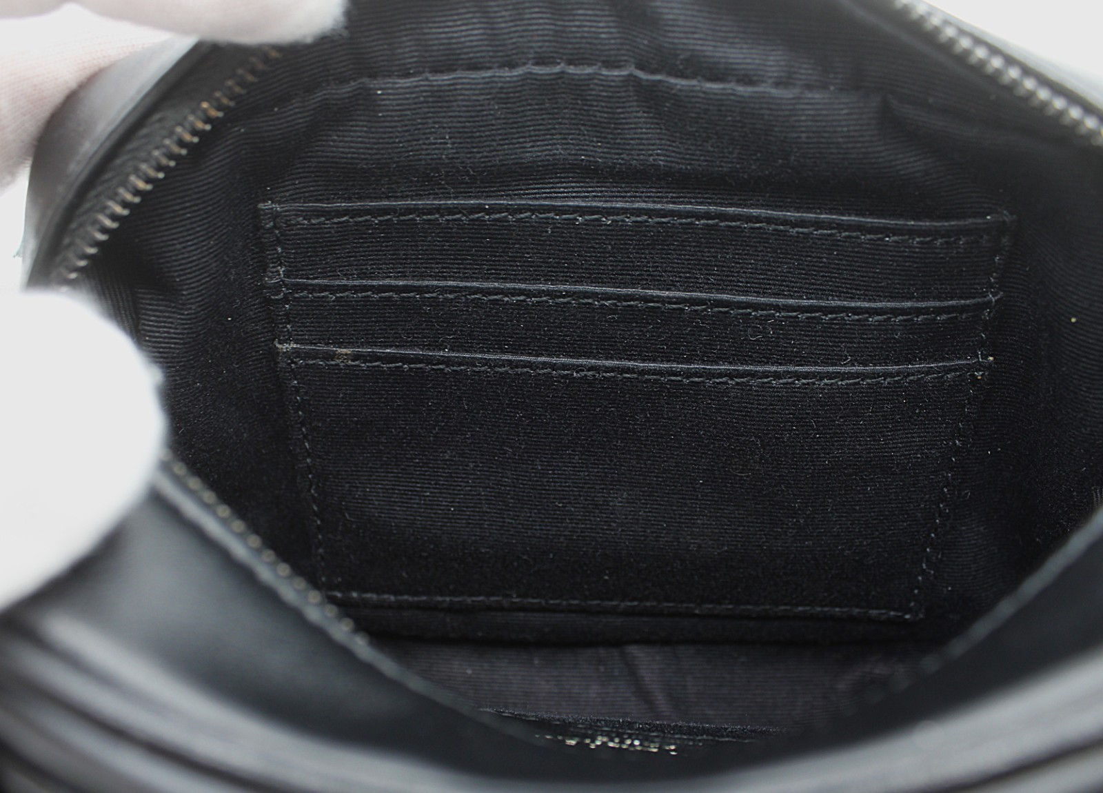 Authentic Saint Laurent Lou Belt Camera Bag Black Matelasse Chevron Leather