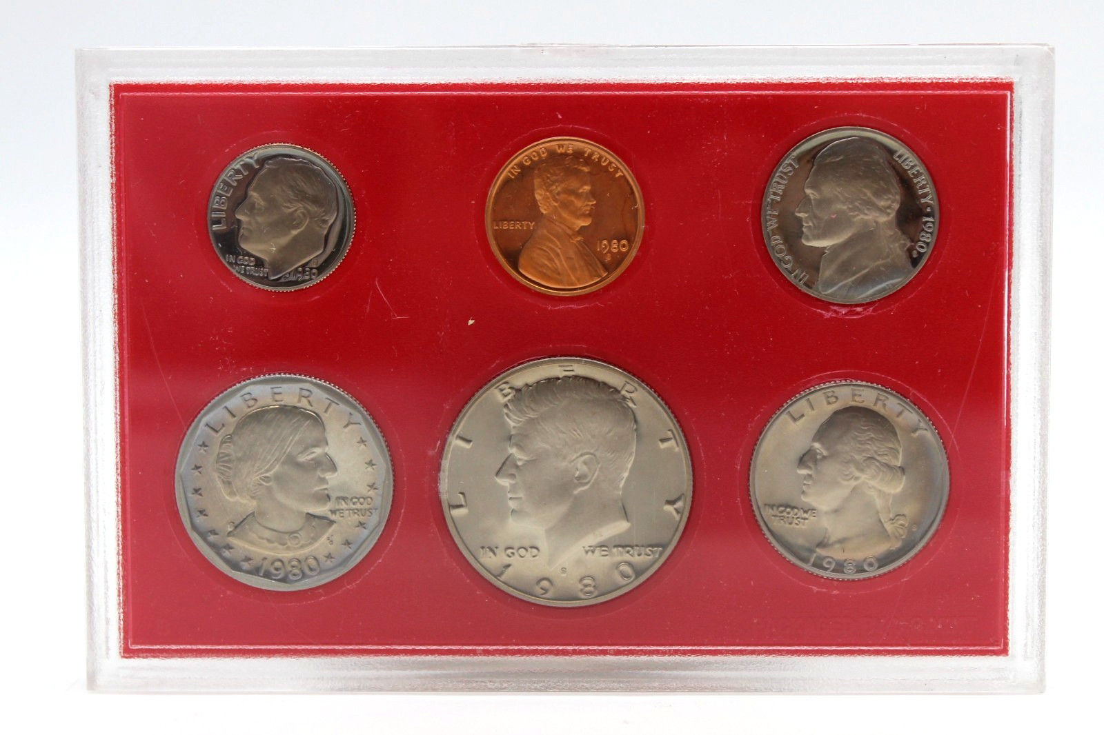 1980 UNITED STATES SUSAN B ANTHONY PROOF "S" SET IN ORIGINAL BOX