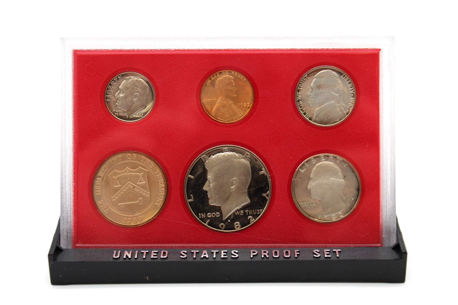 1982 United States Proof Set OGP Washington Commemorative Half Dollar Box