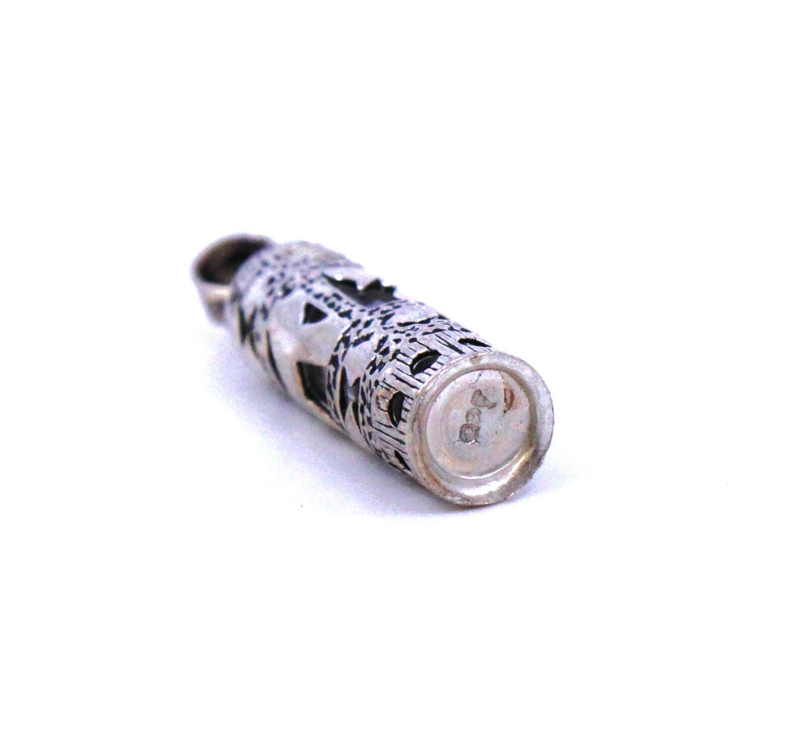 925 Sterling Silver Mezuzah Pendant with Shema Israel Scroll - Hear O Yisrael