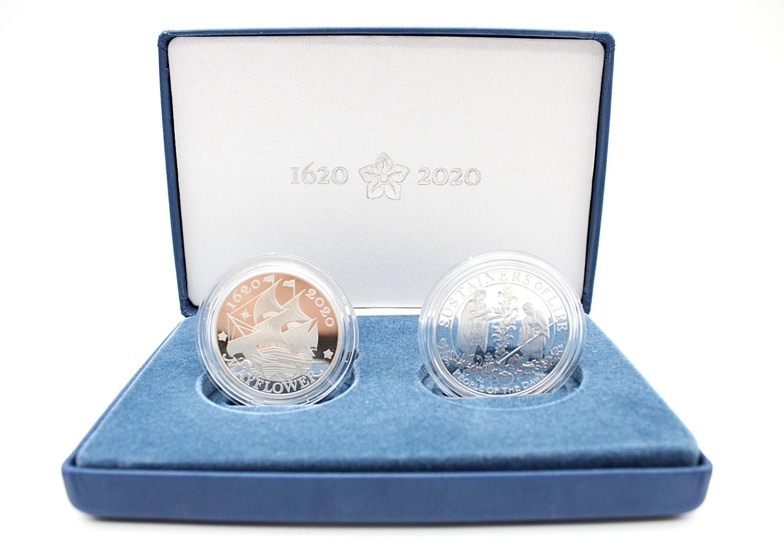 2020 UK & US 400TH ANNIVERSARY OF MAYFLOWER PROOF SILVER COIN & MEDAL OGP & COA