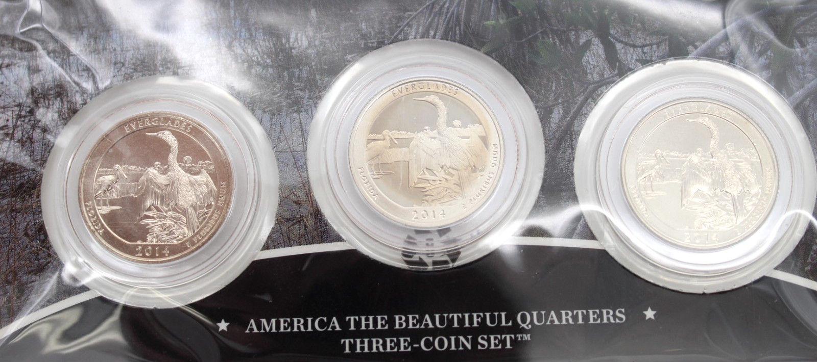 2014 Everglades National Park America the Beautiful 3-Coin Quarter Set P D S Min