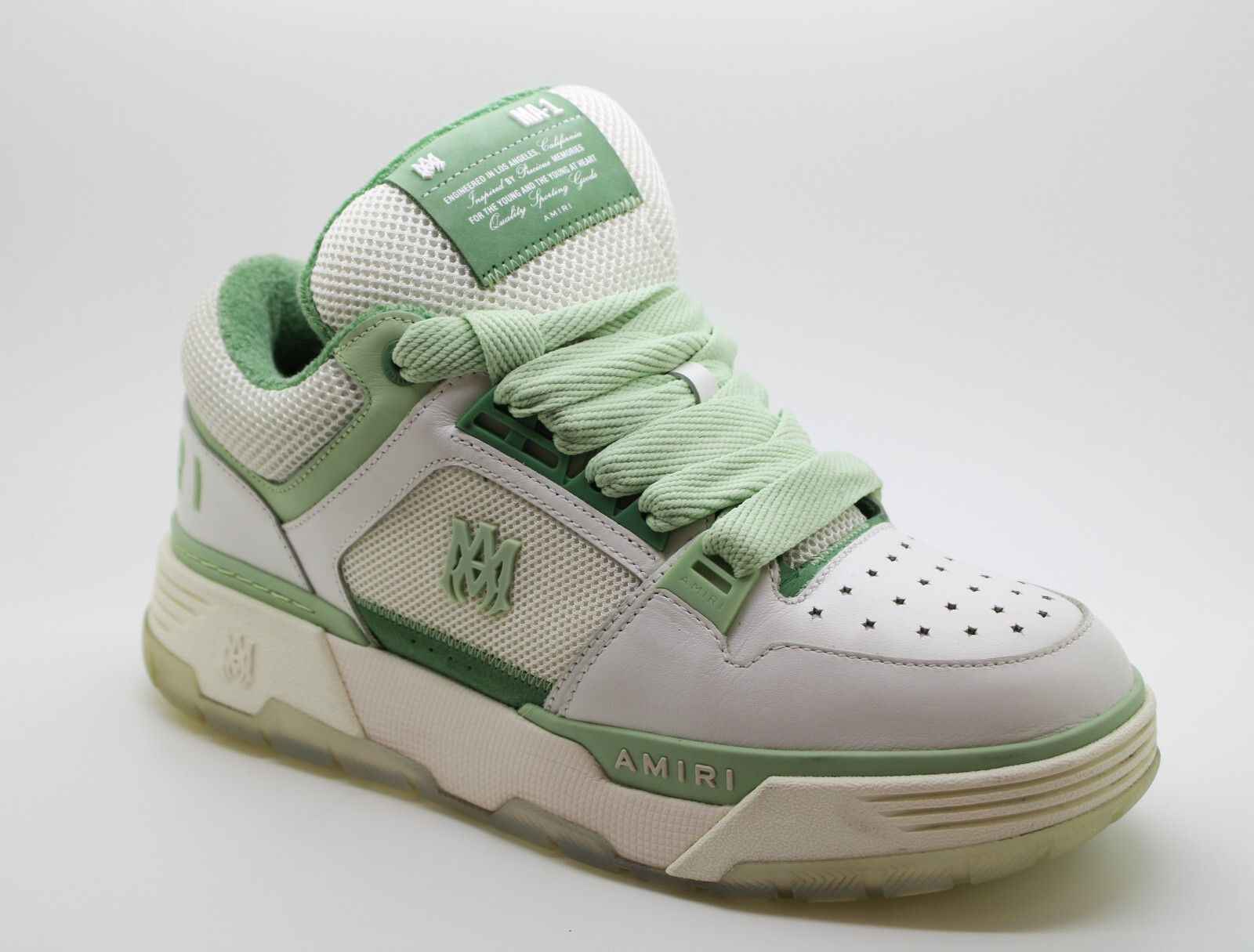 Amiri MA-1 White Mint Sneakers Pre Owned Size 11 US 44 EU w/Box