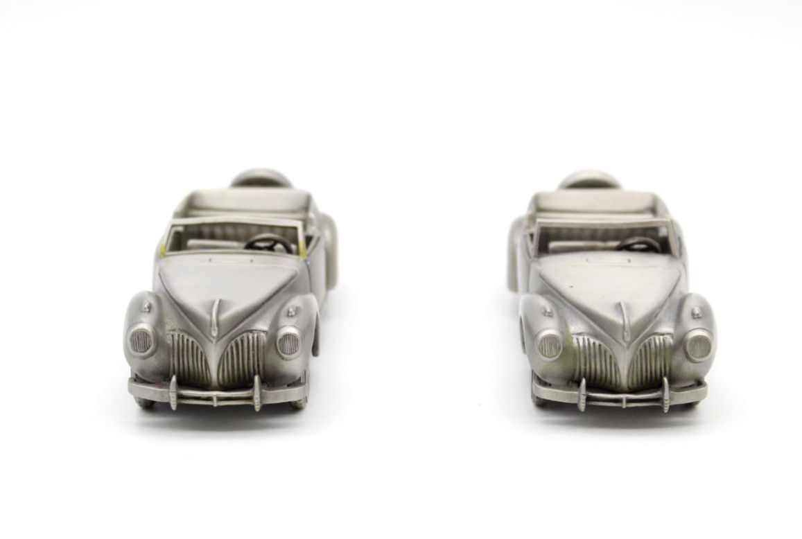 2x 1941 Lincoln Continental Pewter Cars Classic Cars of the World w Box