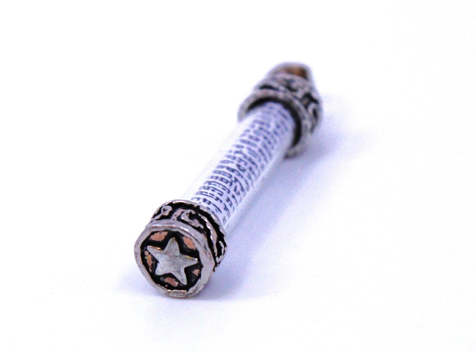 925 Sterling Silver Mezuzah Pendant with Shema Israel Scroll - Hear O Yisrael