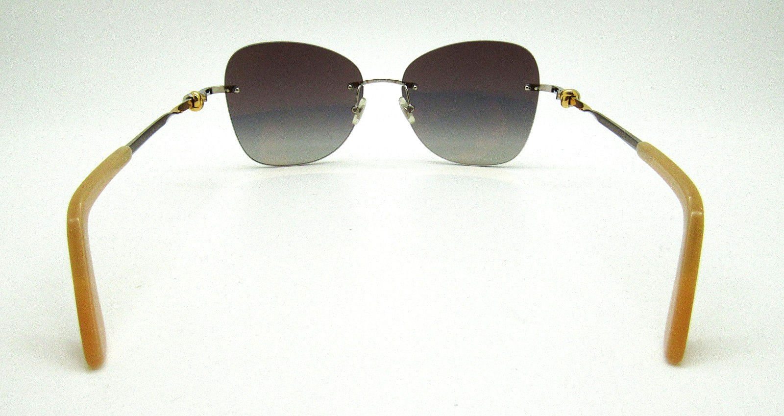 Authentic Cartier Rimless Sunglasses 56-16-140 Gold Silver Gradient w/Box & Case