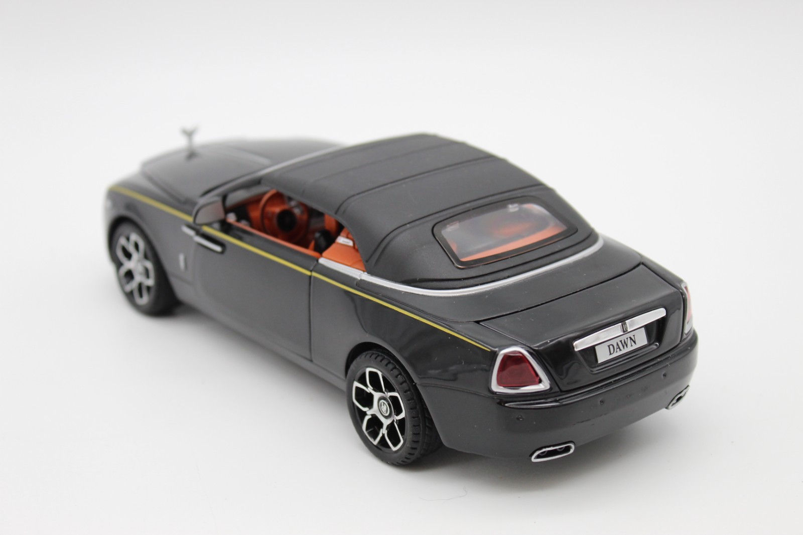 Rolls-Royce Dawn Convertible Diecast Model Car 1:24 Black NEWAO Detailed