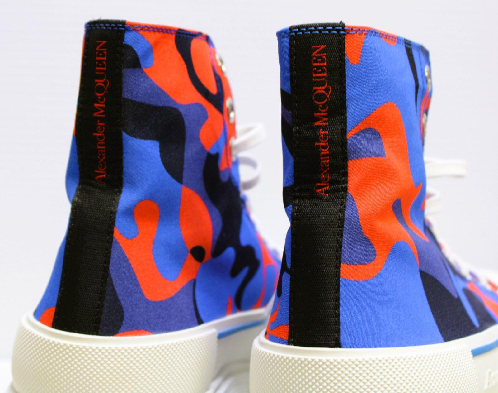 Alexander McQueen Tread Slick Camo Red/Blue Boots Men's Size 44/US 11