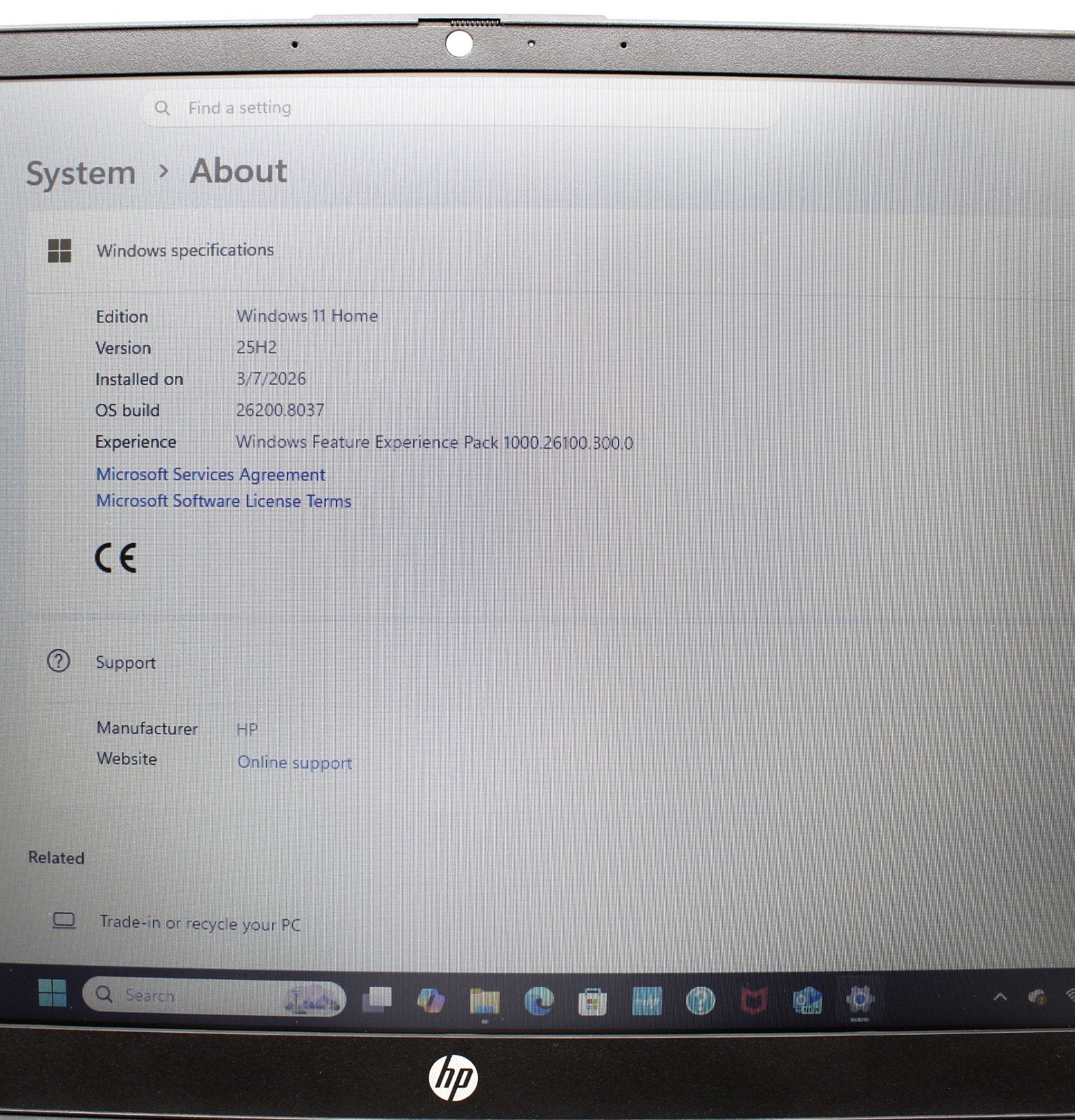 HP 255 G10 15.6" Laptop Ryzen 3 7320U 8GB RAM 256GB SSD Windows 11 Home