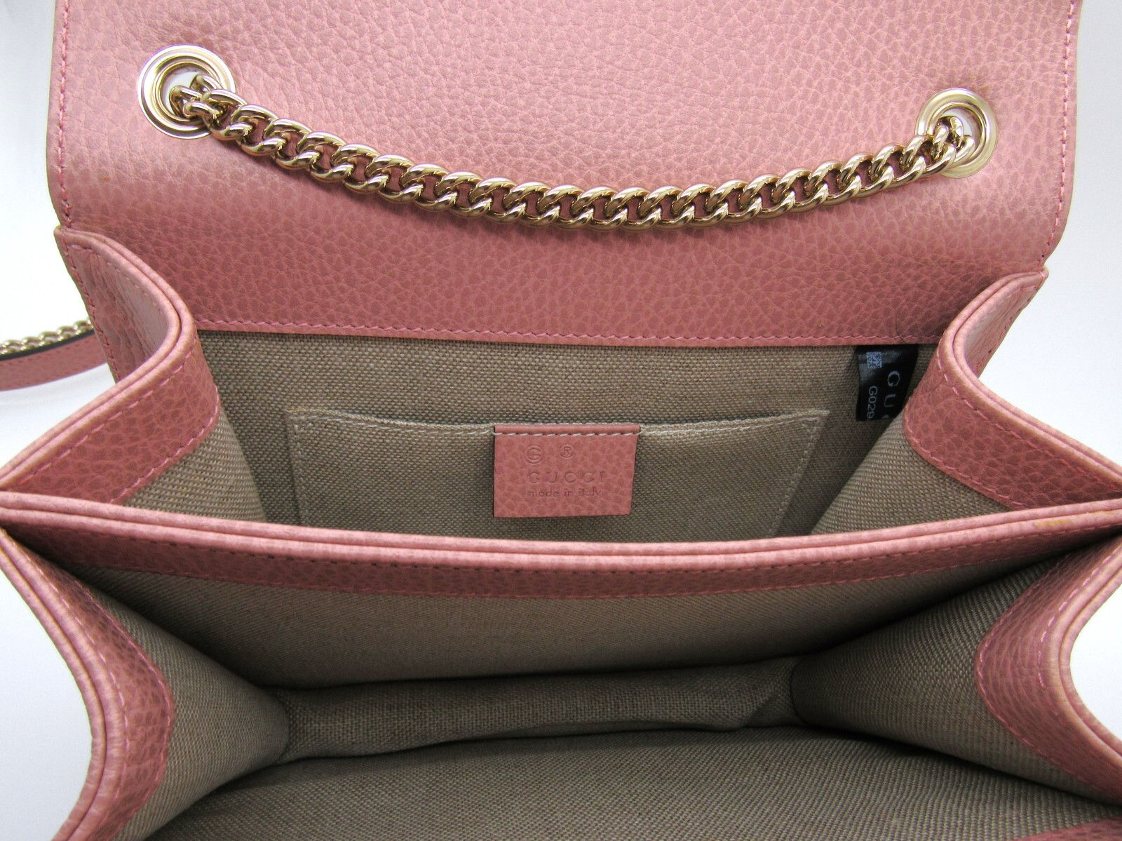 Auth GUCCI Interlocking G Crossbody Shoulder Bag pink beige leather 510304