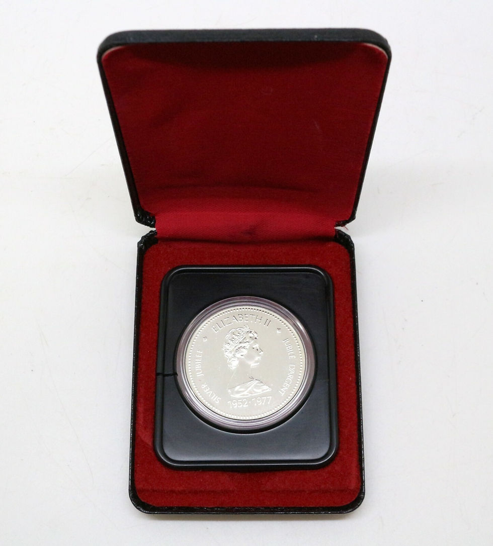 Thumbnail: Elizabeth II Silver Jubilee proof 1952 - 1977 Dollar Coin in case