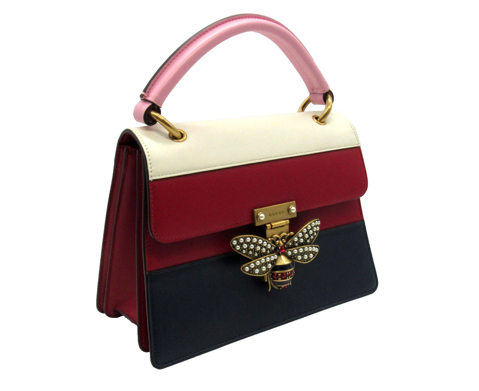 GUCCI Queen Margaret Bee Blind For Love Leather Shoulder Bag Multicolor 476541