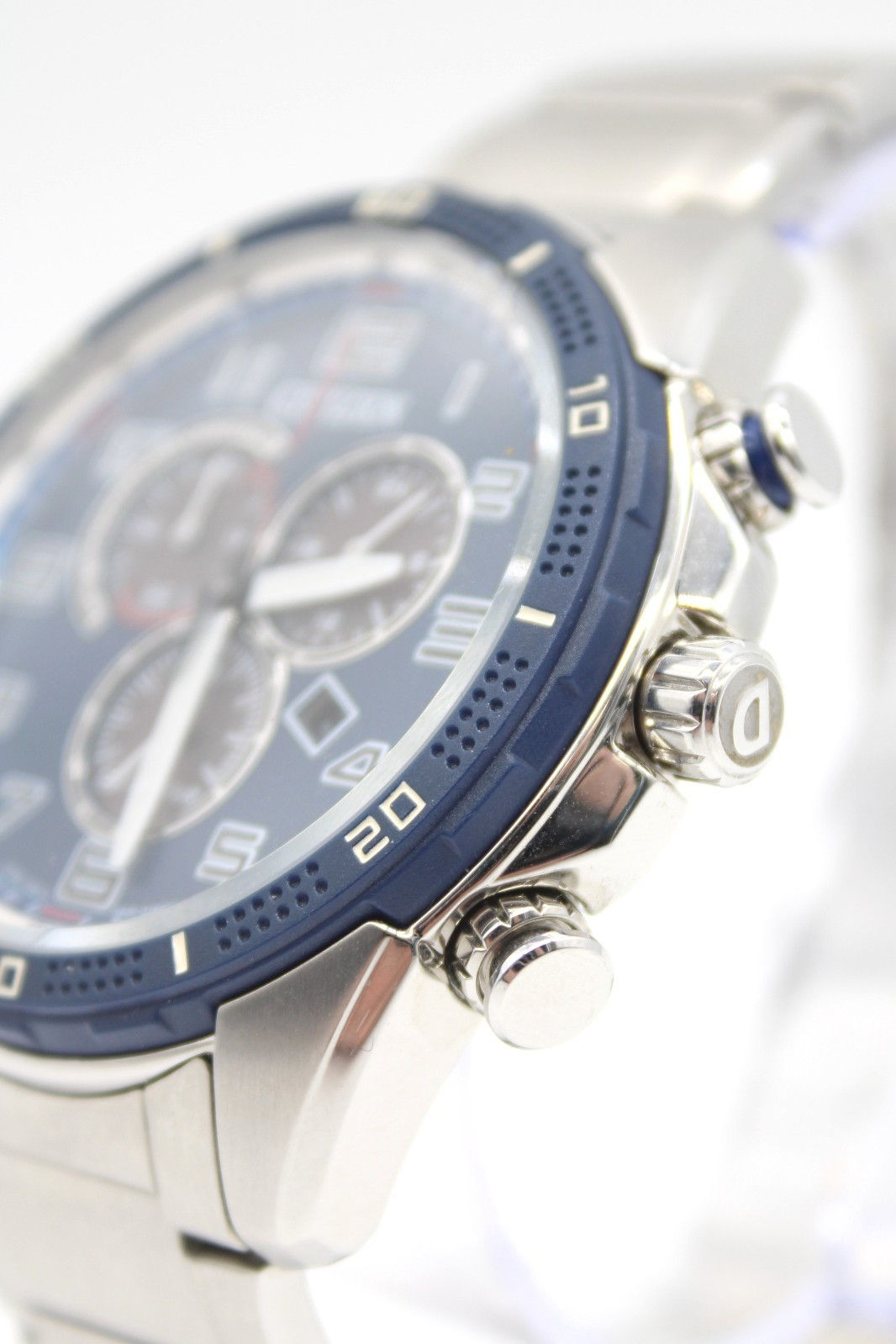 Citizen Eco-Drive Chronograph H500-S117101 Blue Dial Stainless Steel Watch 45mm