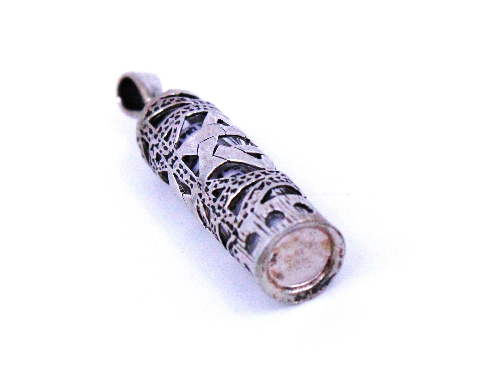 925 Sterling Silver Mezuzah Pendant with Shema Israel Scroll - Hear O Yisrael
