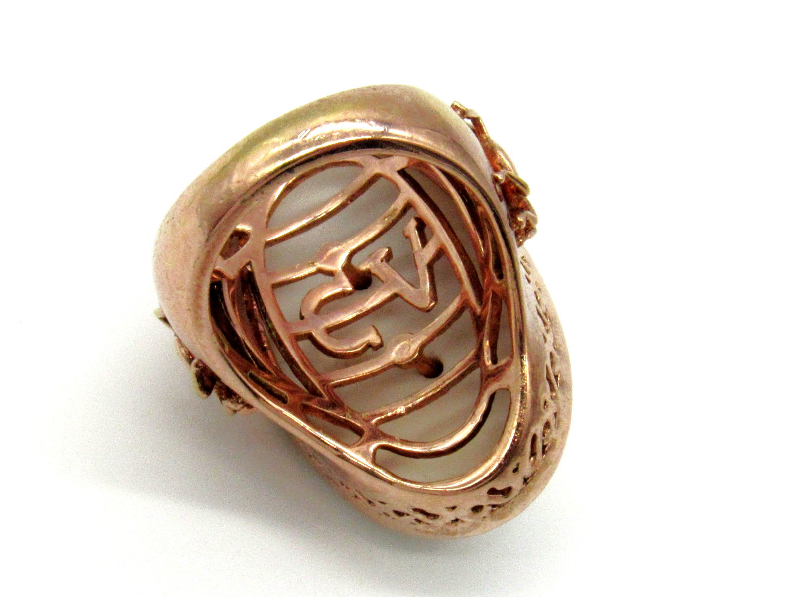 Carlo Viani Sterling Silver Vermeil Rose Gold  Chameleon Ring Green CZ Size 7