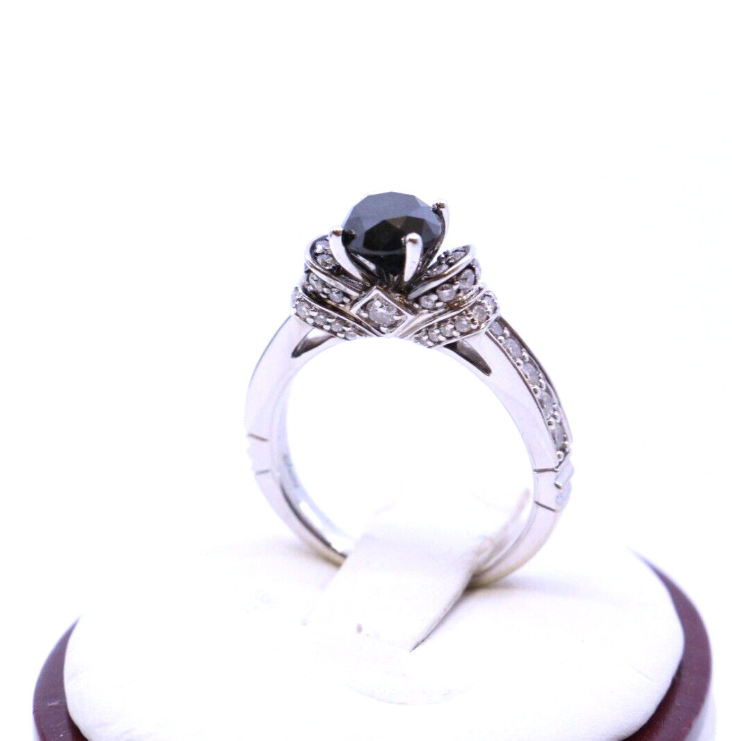 Enchanted Disney Villains Evil Queen 1-1/2 CT. T.W. Black and White Diamond Ring