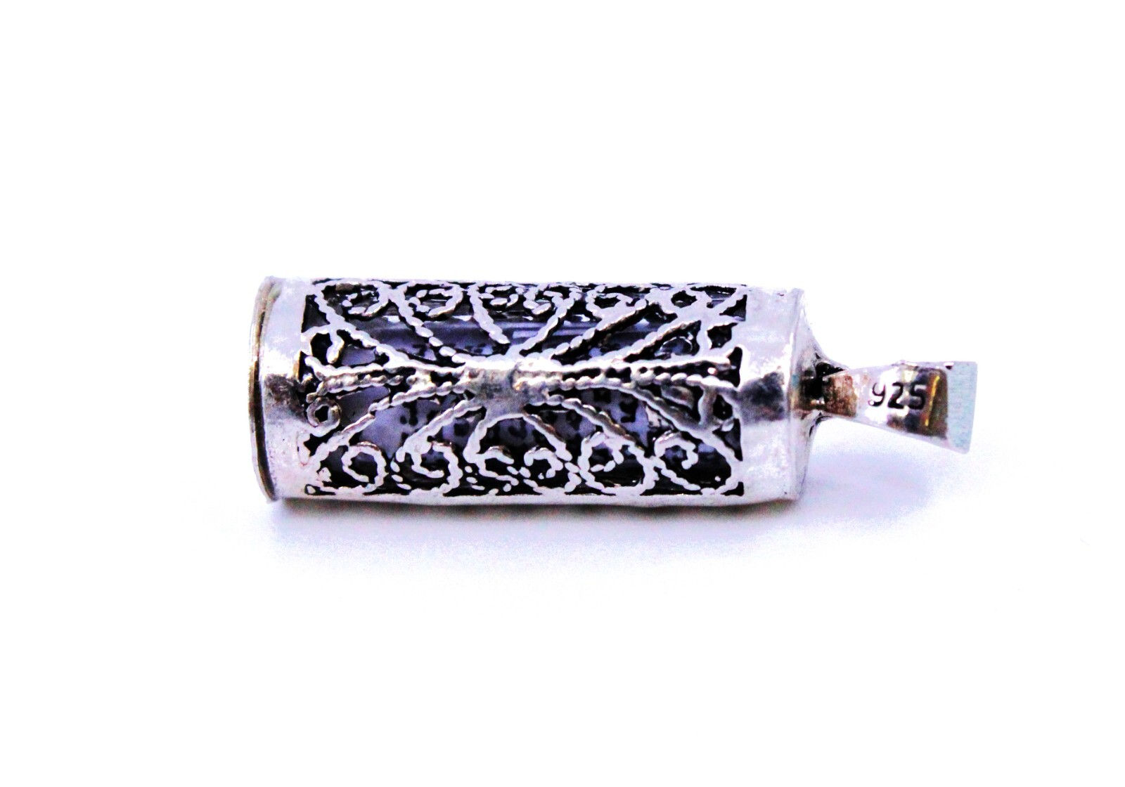 925 Sterling Silver Mezuzah Pendant with Shema Israel Scroll - Hear O Yisrael