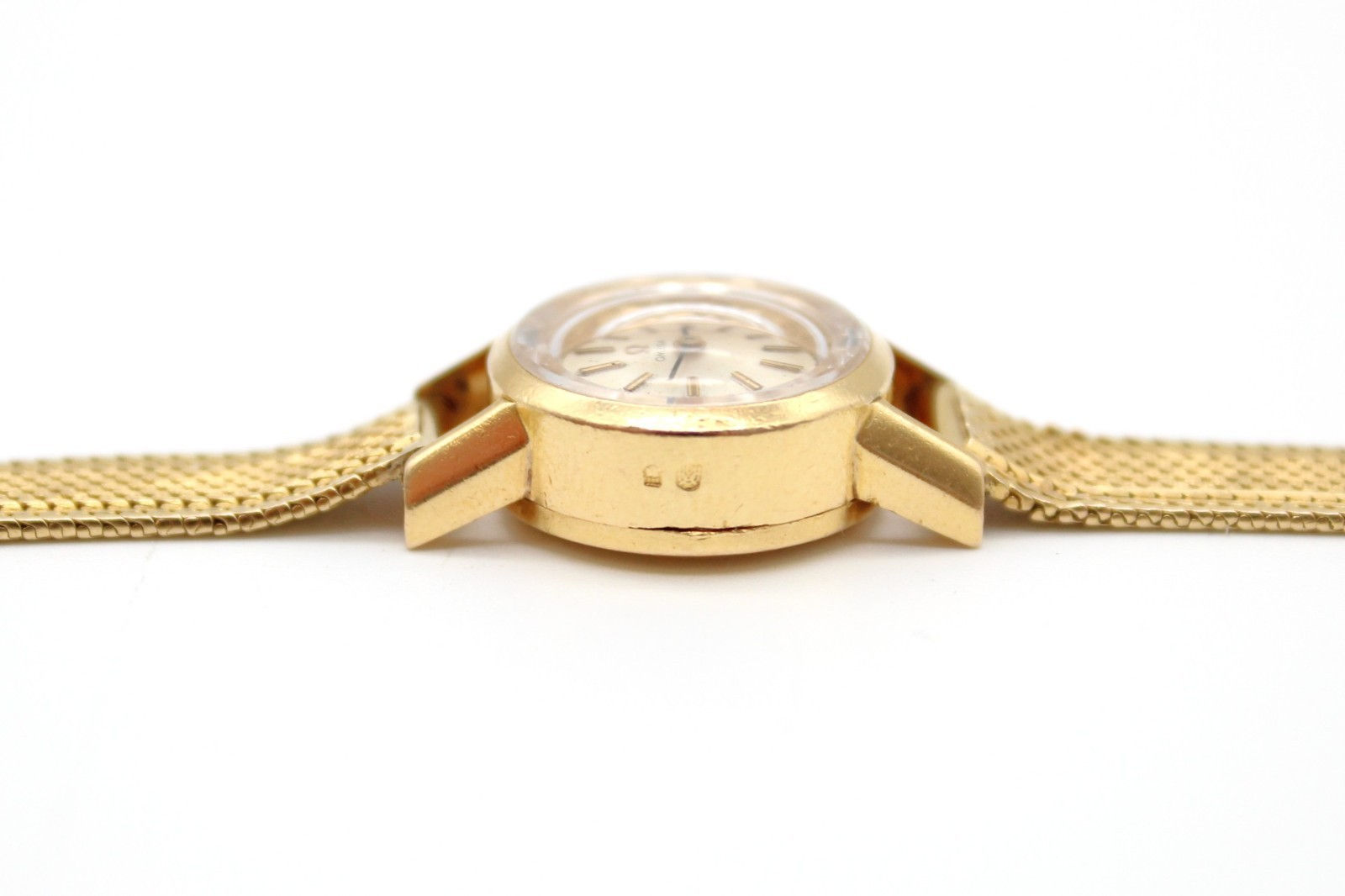 Vintage Omega Ladies Watch Solid 800 Gold Mesh Bracelet Cal 484 17J Swiss 26g