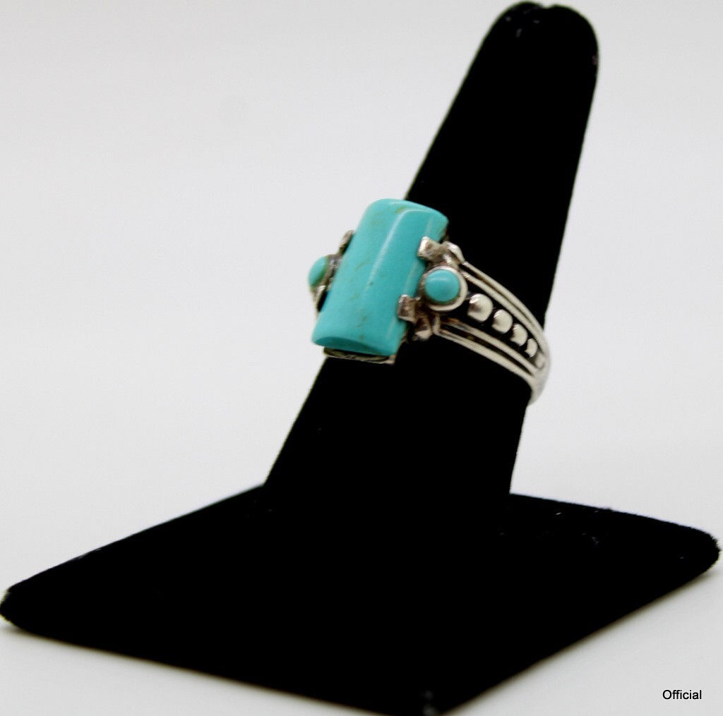 Fancy  5.6ct Natural Turquoise Sterling .925 Silver Filigree Ring
