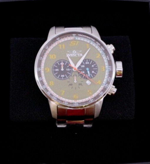 Invicta Men's Watch S1 Rally Chronograph White and Light Green Dial Steel 44951