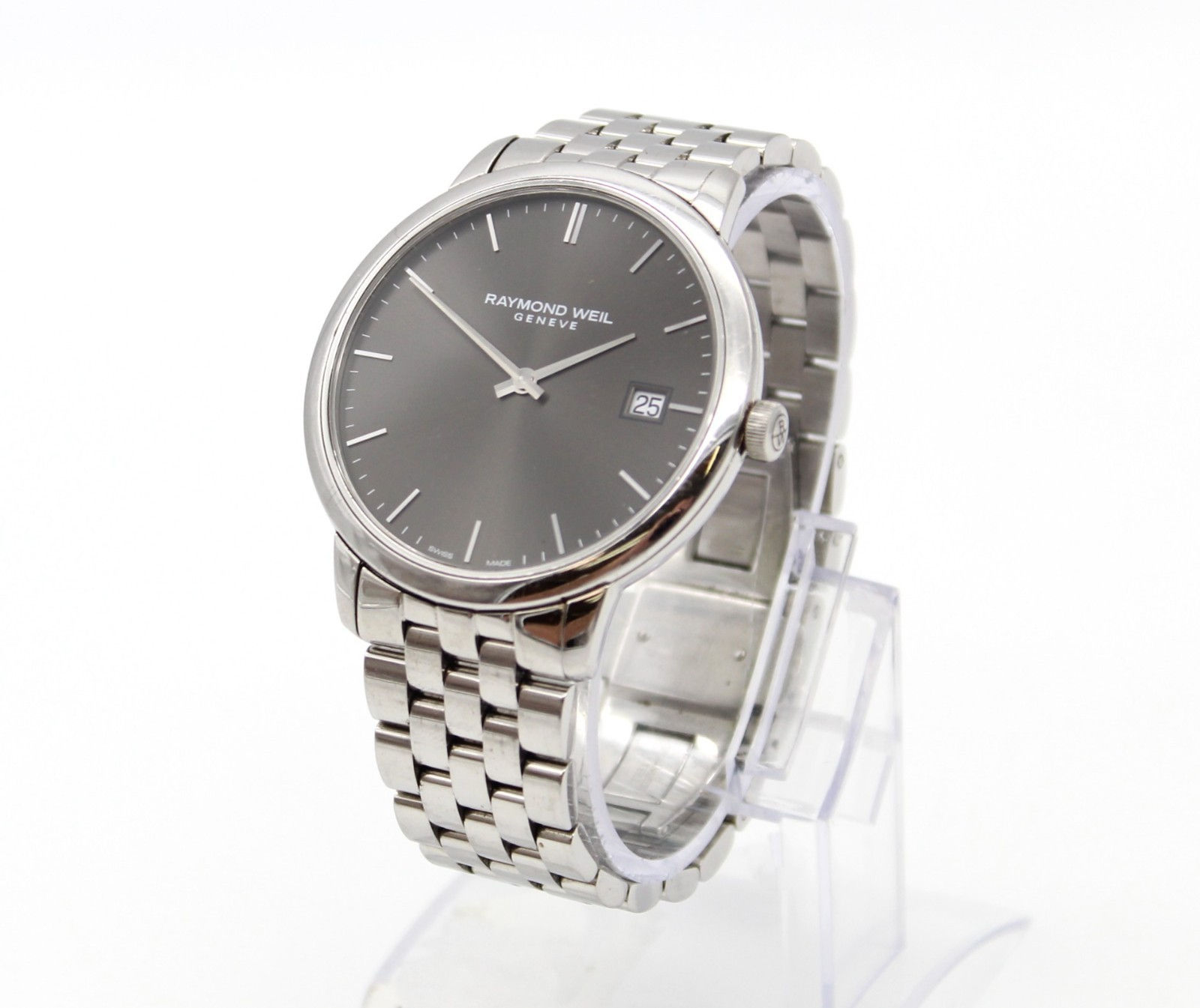 Raymond Weil Men's Watch 5585-ST-645279 Swiss Quartz Gray Dial Silver Steel 42mm
