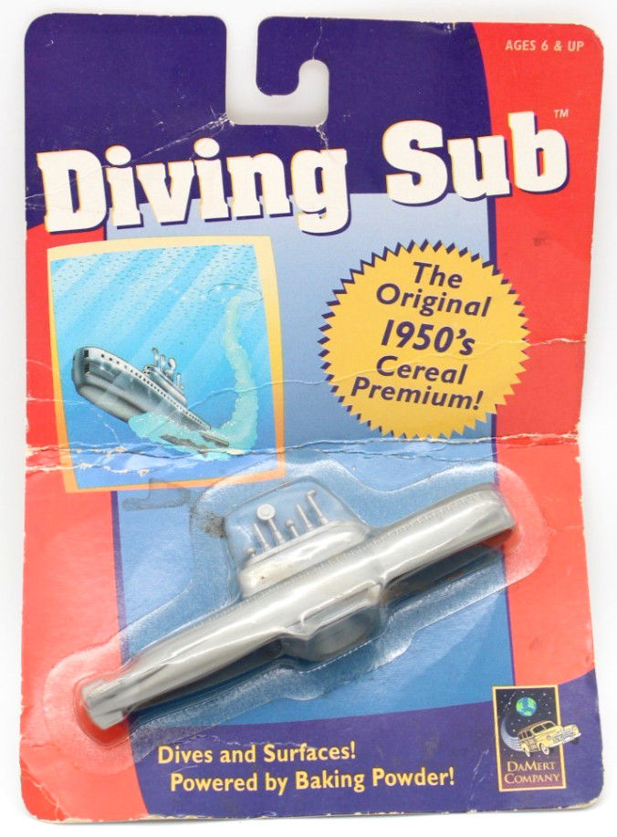 Diving Sub Toy Powered by Baking Powder Bath Tub Pool Submarine Gray Damert