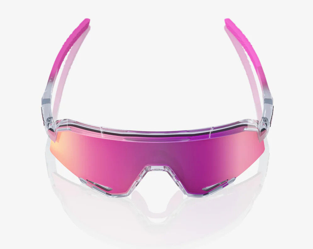 100% SLENDALE Polished Translucent Grey Purple Multilayer Mirror Lens Sunglasses