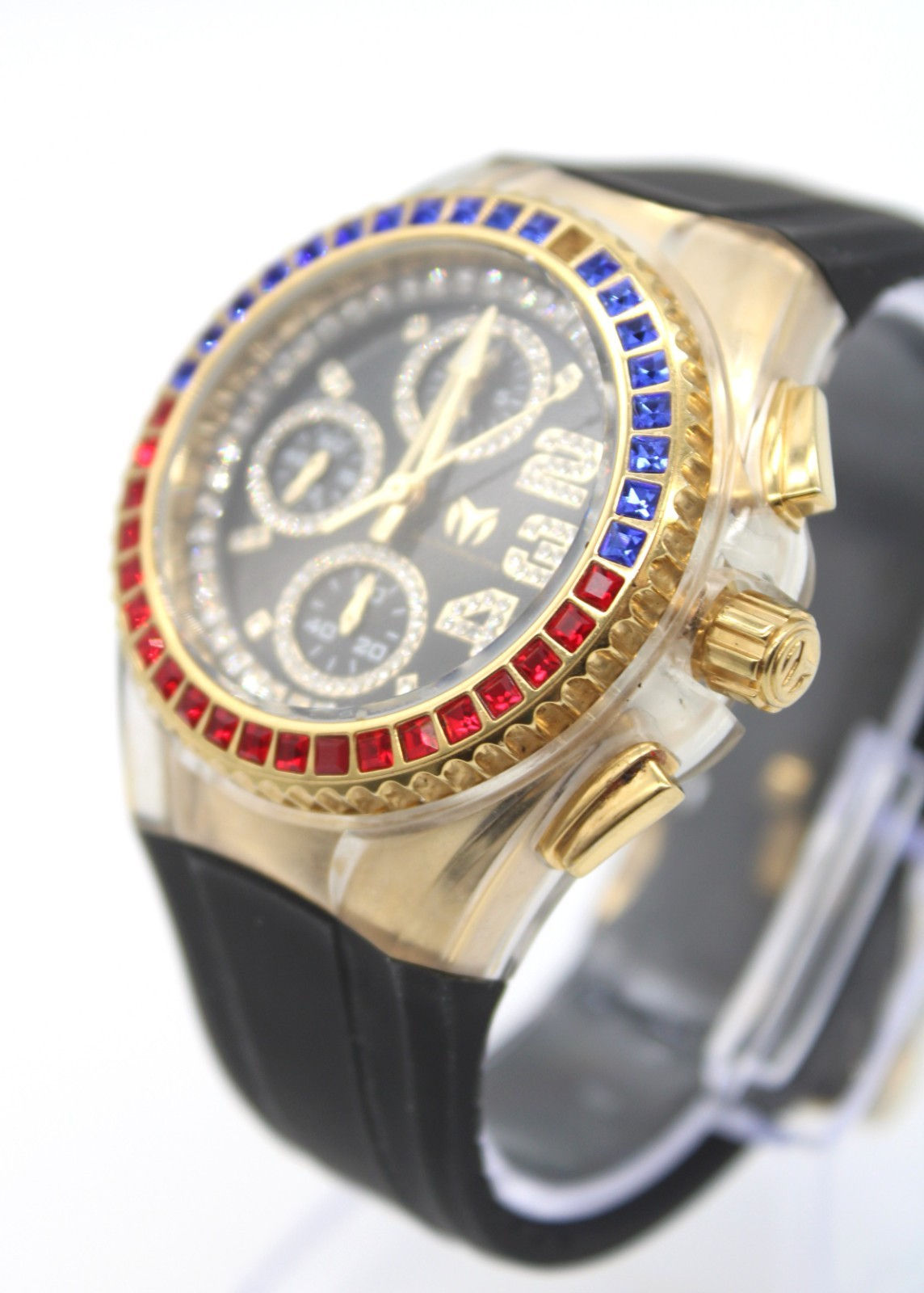 TechnoMarine TM-121047 Cruise Glitz Chronograph Black Dial Pepsi Bezel 40mm