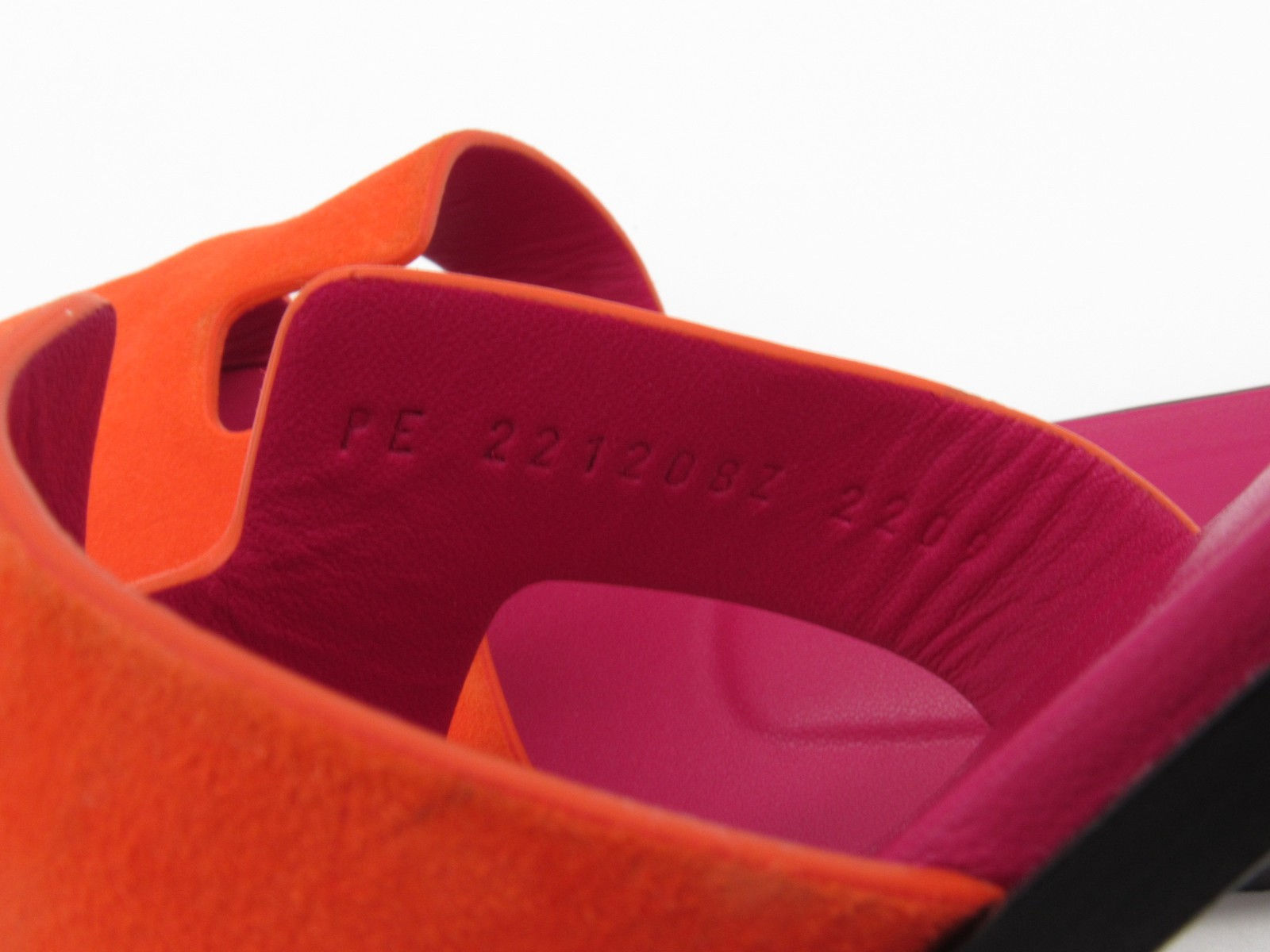 Hermès Oran H Slide Sandals Orange Suede / Pink Leather Women’s EU 39.5/ US 9.5