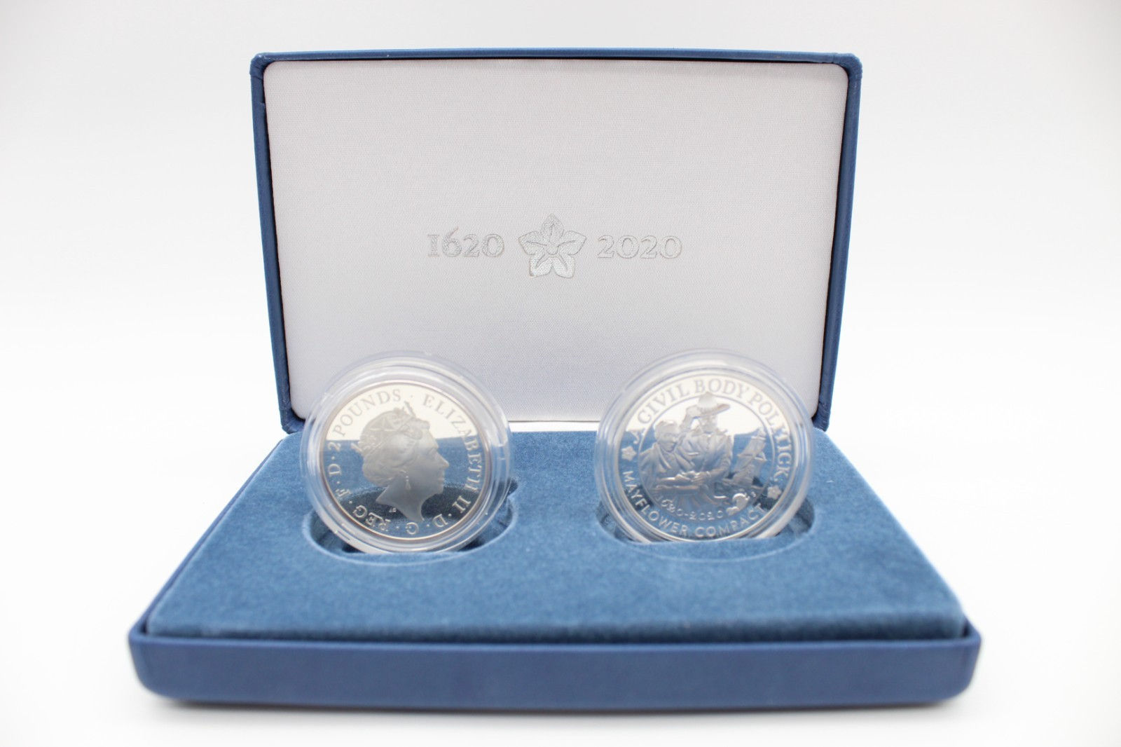 2020 UK & US 400TH ANNIVERSARY OF MAYFLOWER PROOF SILVER COIN & MEDAL OGP & COA