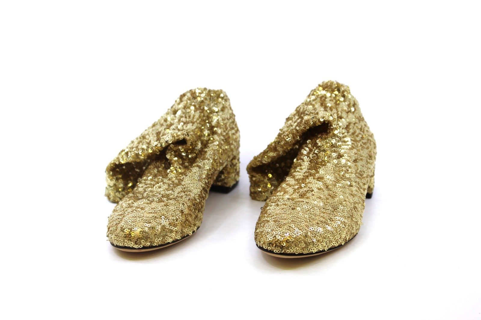 Dolce & Gabbana Gold Sequin Stretch Boots Size EU36 US6