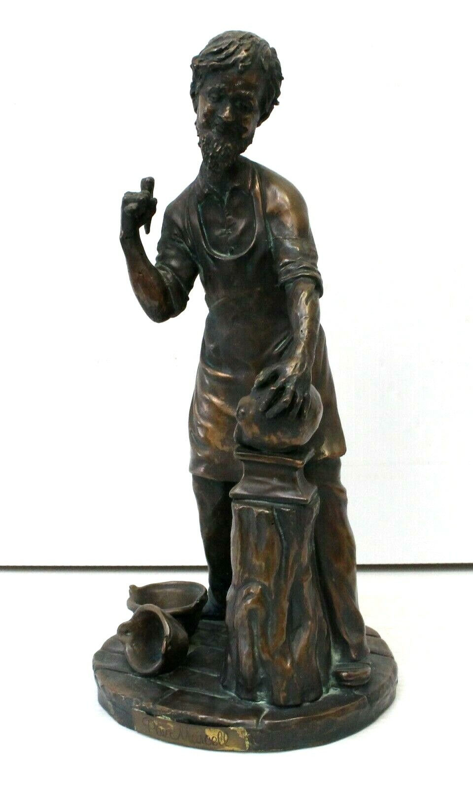 Vintage Paul Marcel Damann Bronze with Patina Figurine 13" Noble Metals Statue 