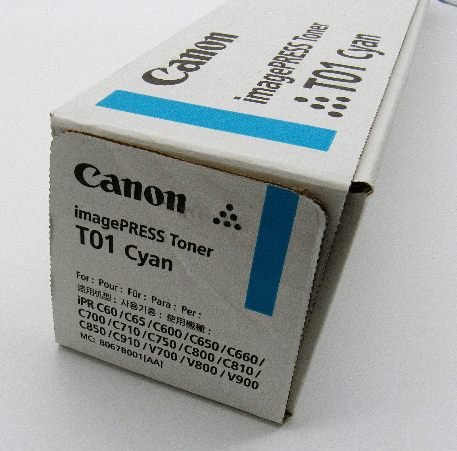 BRAND NEW CANON GENUINE T01 Cyan imagePRESS TONER 8067B001[AA] GS1-128