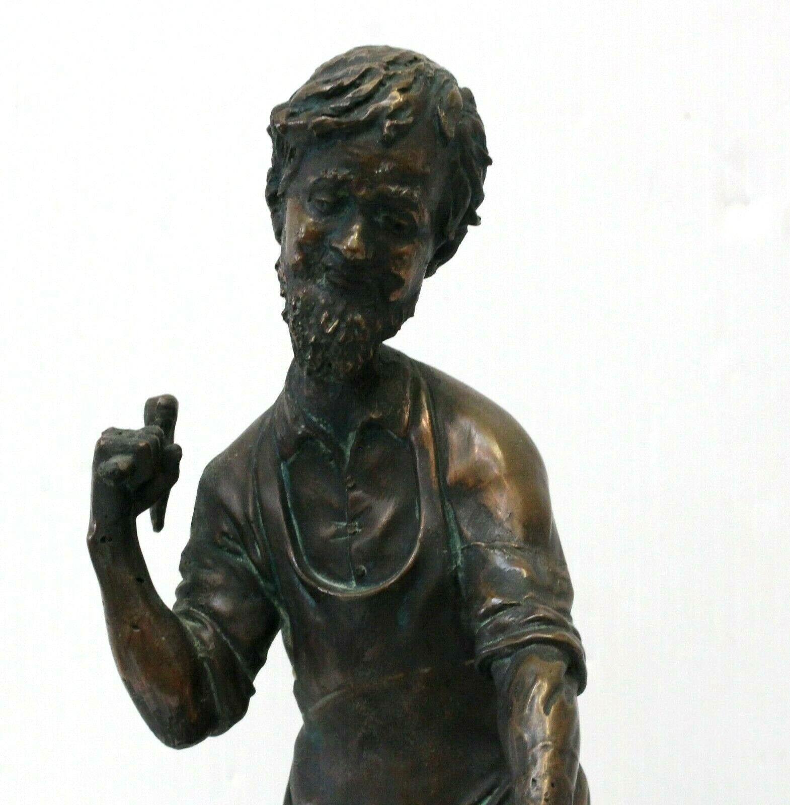 Vintage Paul Marcel Damann Bronze with Patina Figurine 13" Noble Metals Statue 
