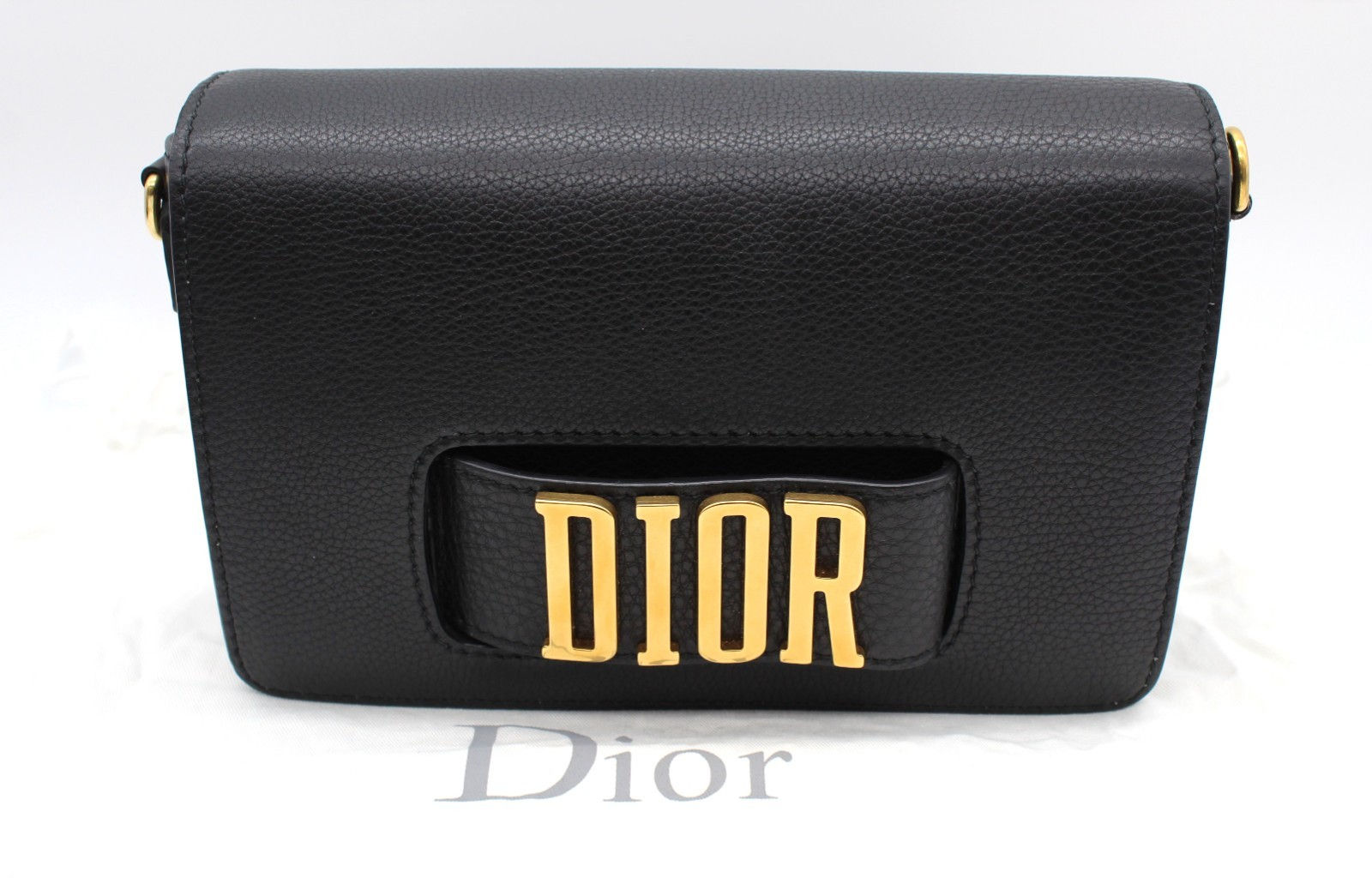 Dior Revolution (DioRevolution) Leather Shoulder CrossBody Flap Bag Gold Hardwar