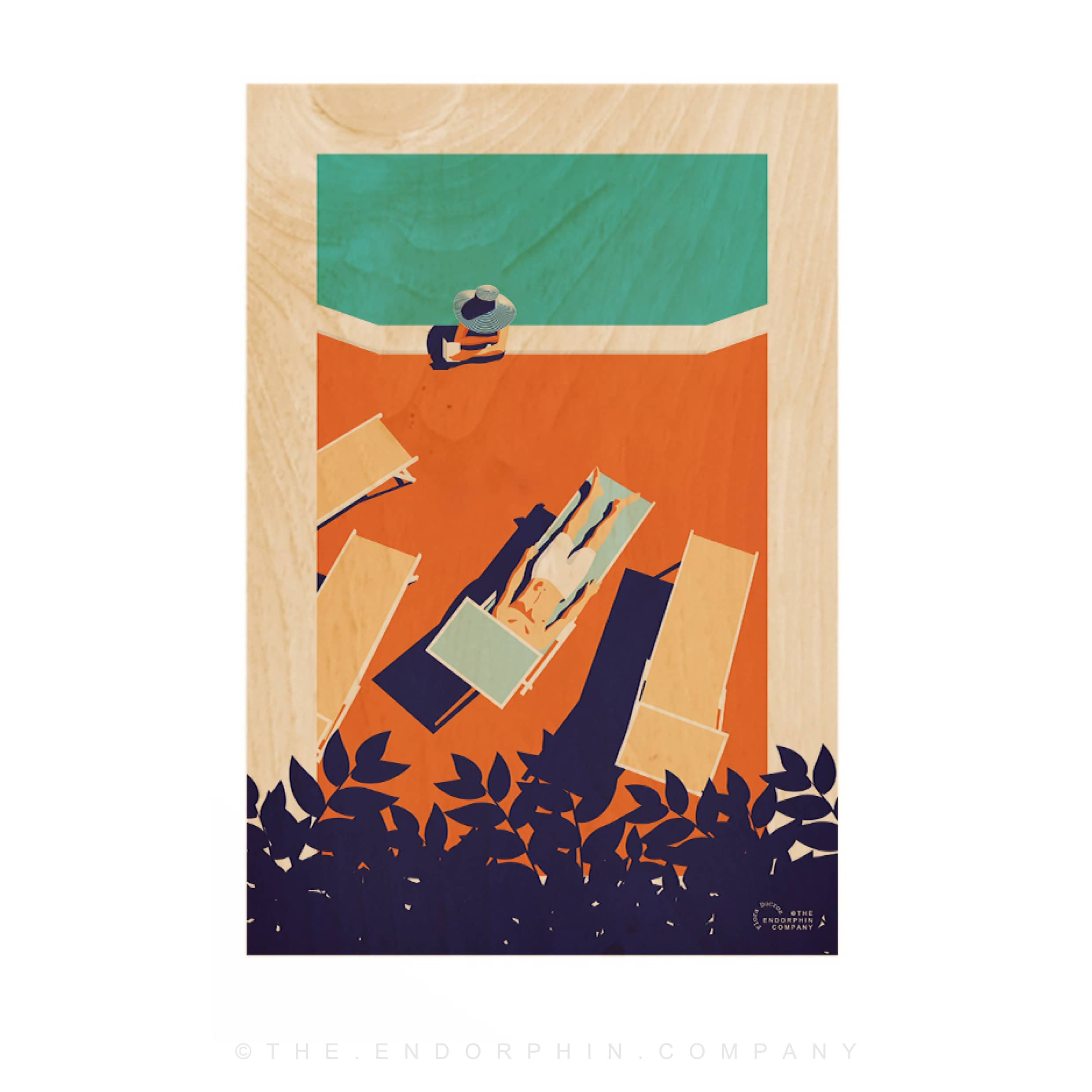 CARTE POSTALE BOIS - "LA PISCINE"