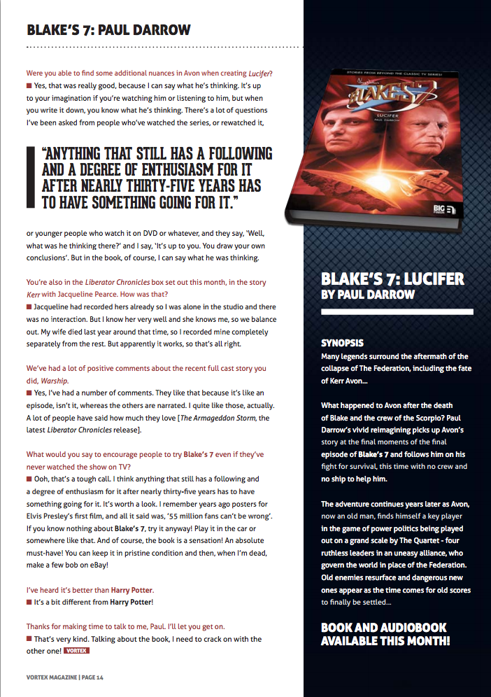 Paul Darrow Interview: Page 3